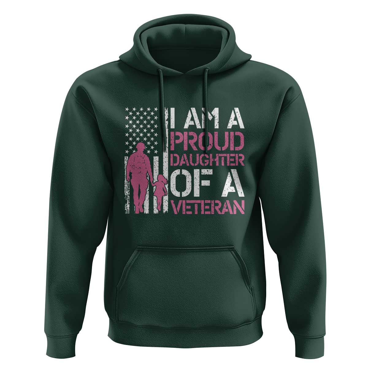 Proud Daughter Veteran Nothing Scares Hoodie Patriotic Military Family Support