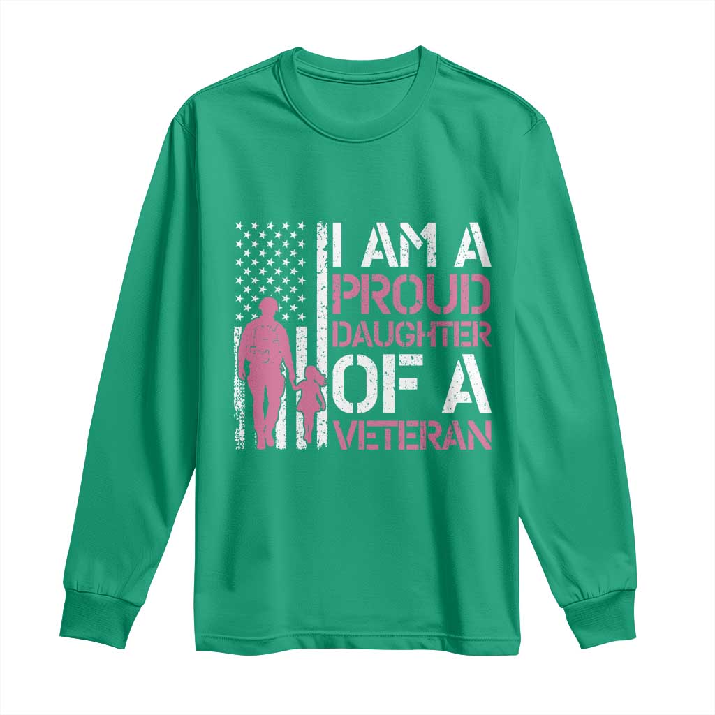Proud Daughter Veteran Nothing Scares Long Sleeve Shirt Patriotic Military Family Support