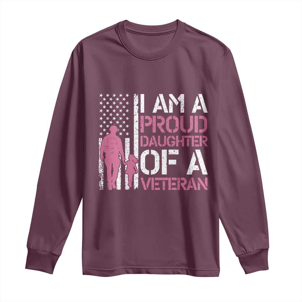 Proud Daughter Veteran Nothing Scares Long Sleeve Shirt Patriotic Military Family Support