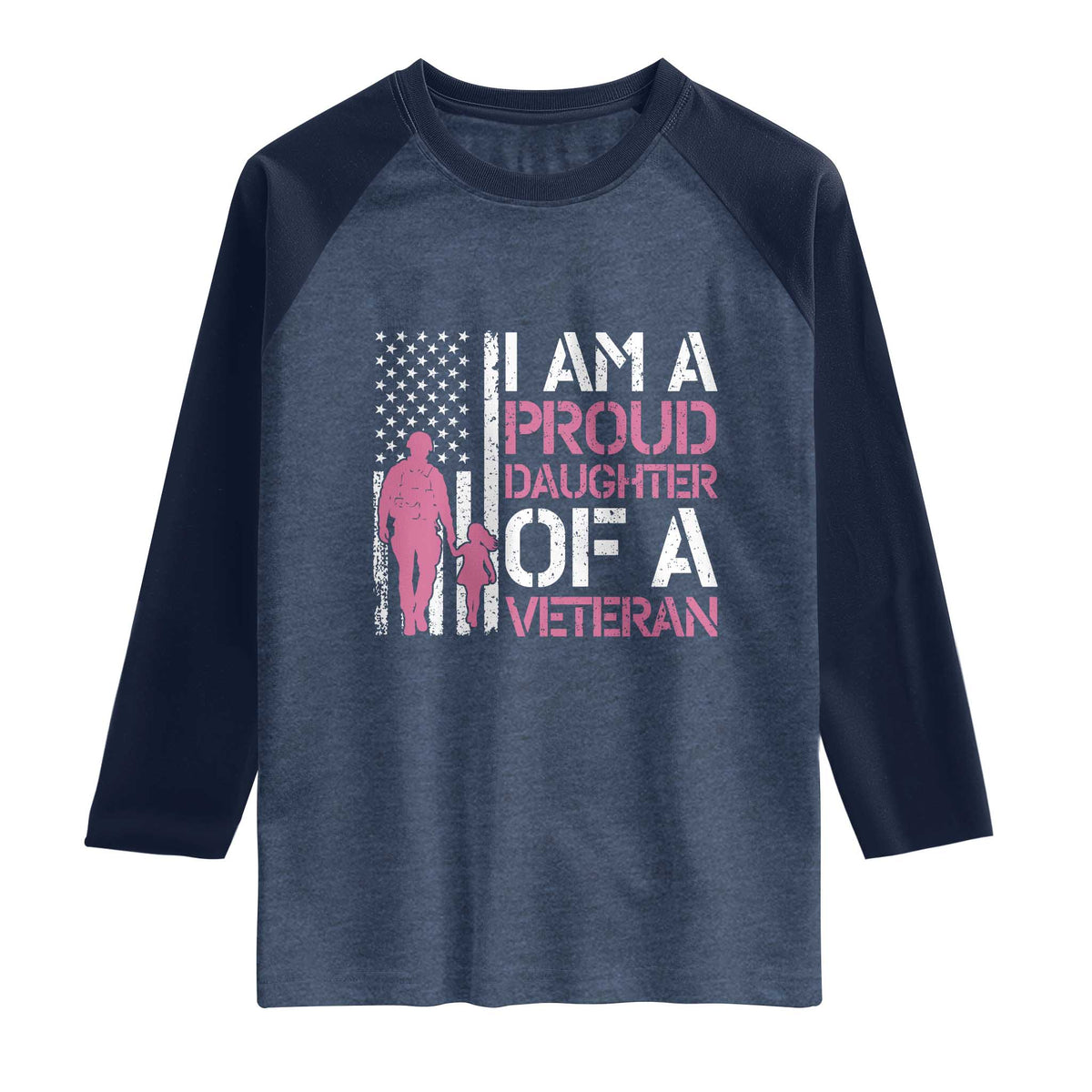 Proud Daughter Veteran Nothing Scares Raglan Shirt Patriotic Military Family Support