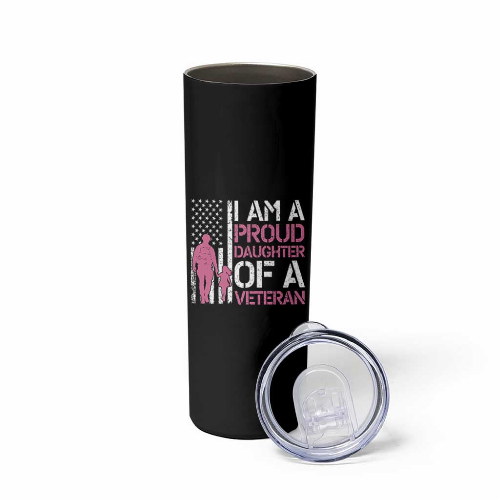 Proud Daughter Veteran Nothing Scares Skinny Tumbler Patriotic Military Family Support