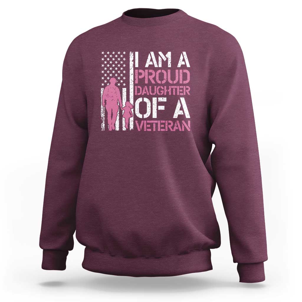 Proud Daughter Veteran Nothing Scares Sweatshirt Patriotic Military Family Support