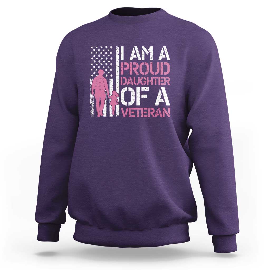 Proud Daughter Veteran Nothing Scares Sweatshirt Patriotic Military Family Support