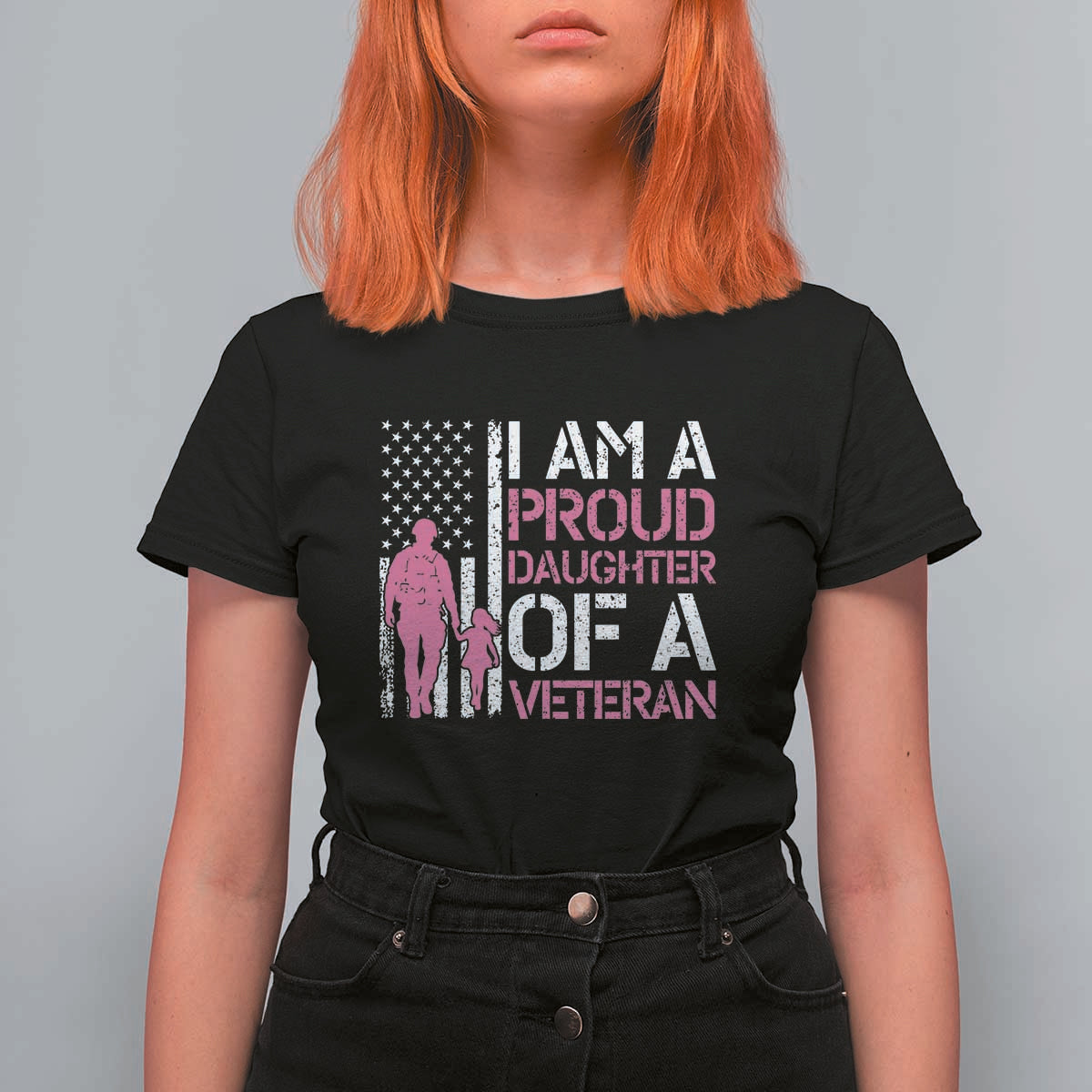 Proud Daughter Veteran Nothing Scares T Shirt For Women Patriotic Military Family Support