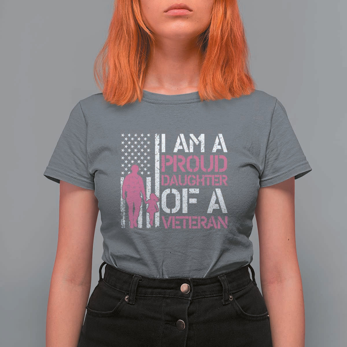 Proud Daughter Veteran Nothing Scares T Shirt For Women Patriotic Military Family Support