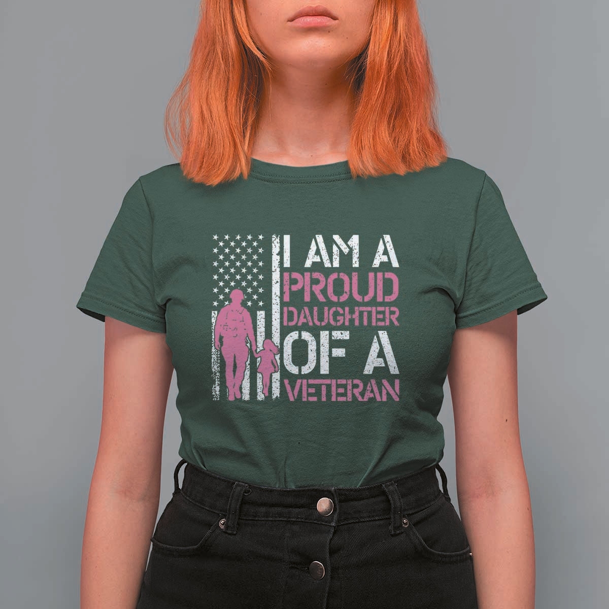 Proud Daughter Veteran Nothing Scares T Shirt For Women Patriotic Military Family Support