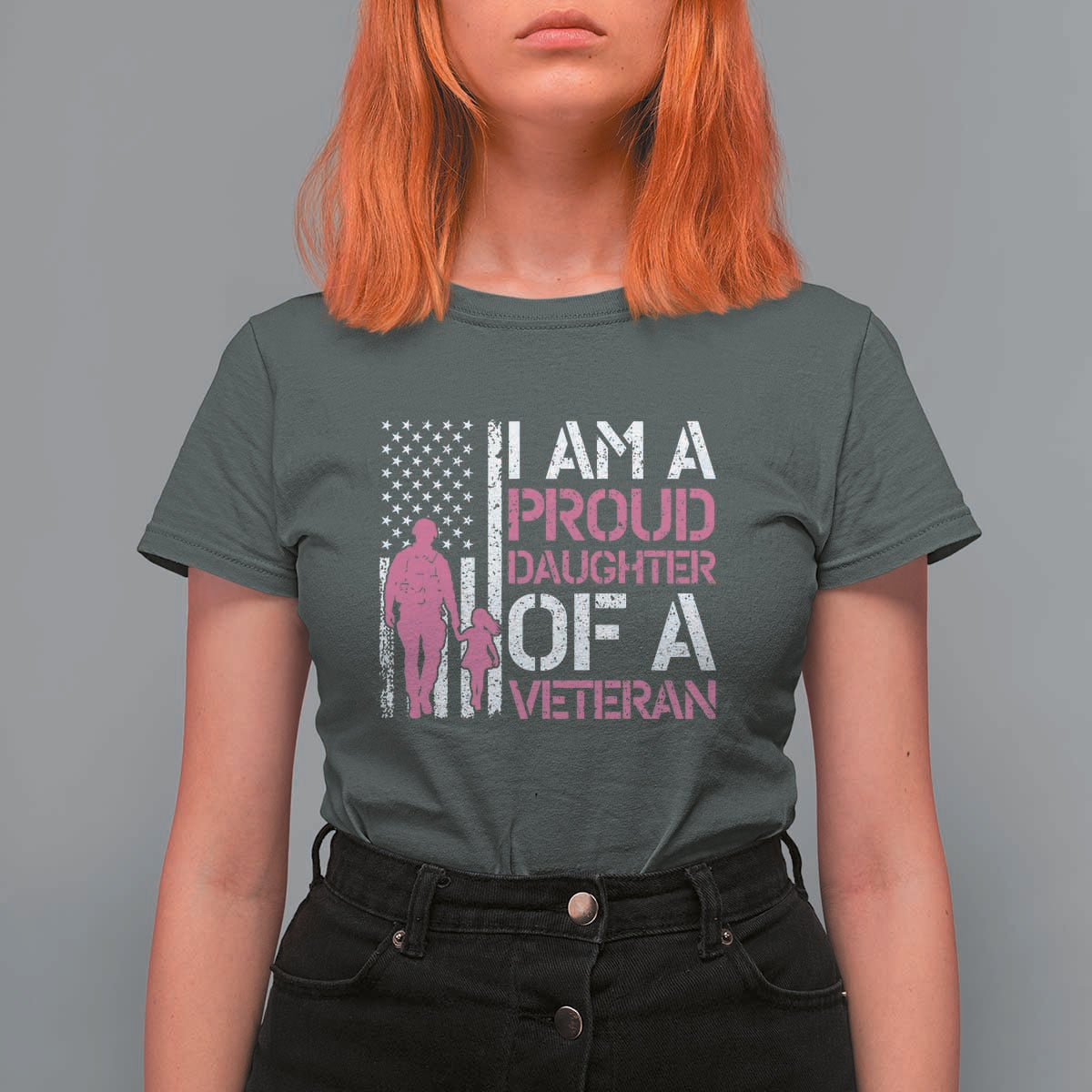 Proud Daughter Veteran Nothing Scares T Shirt For Women Patriotic Military Family Support