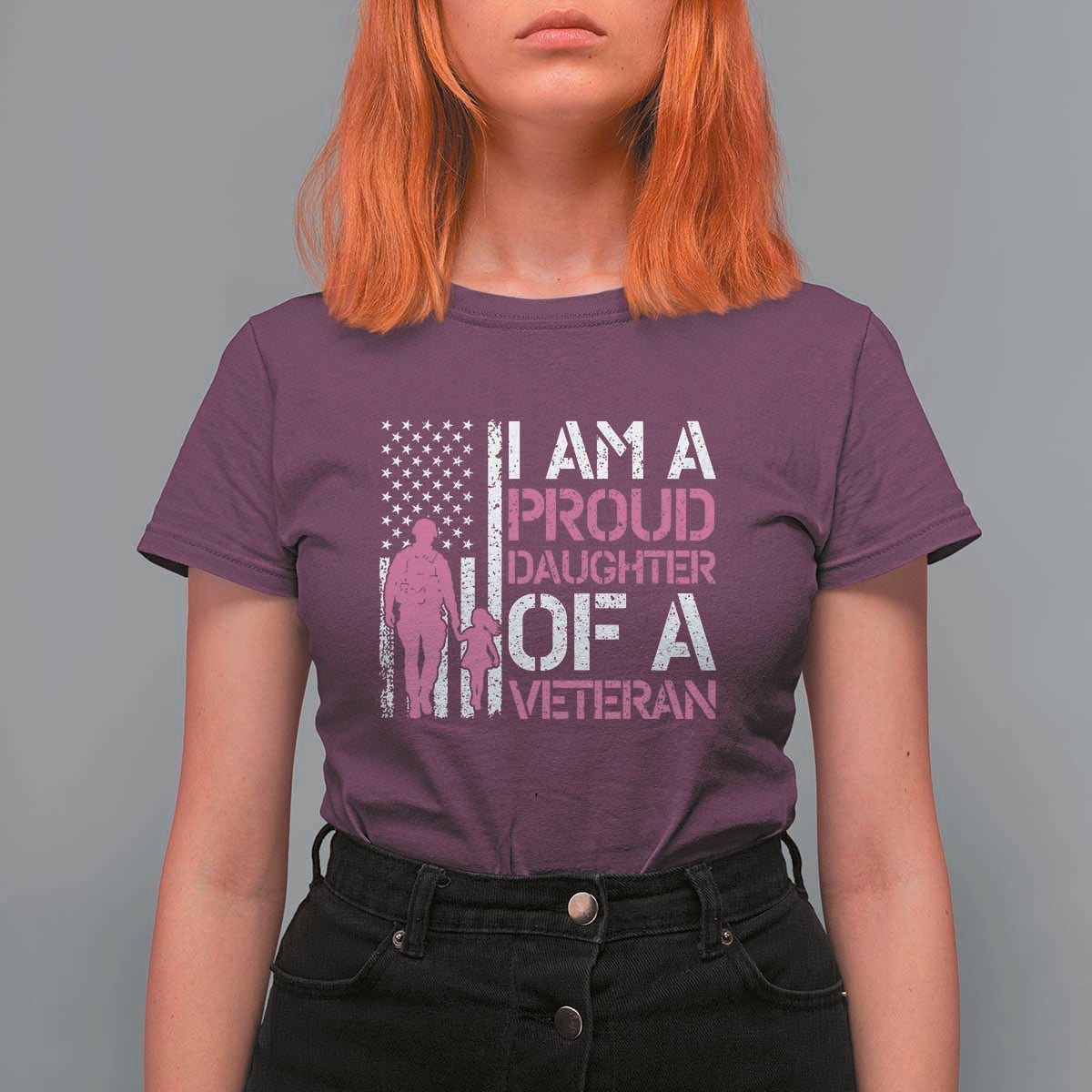 Proud Daughter Veteran Nothing Scares T Shirt For Women Patriotic Military Family Support