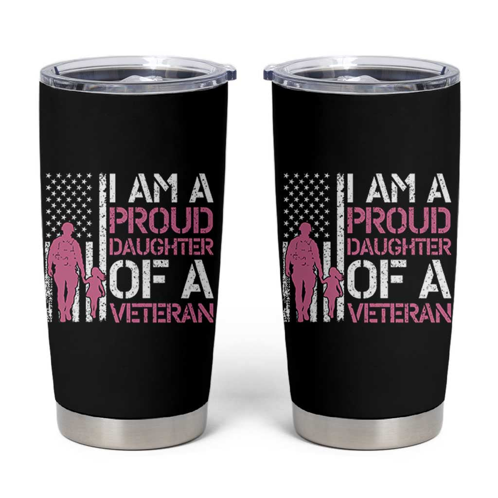 Proud Daughter Veteran Nothing Scares Tumbler Cup Patriotic Military Family Support