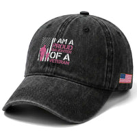 Proud Daughter Veteran Nothing Scares Washed Cotton Baseball Cap Patriotic Military Family Support