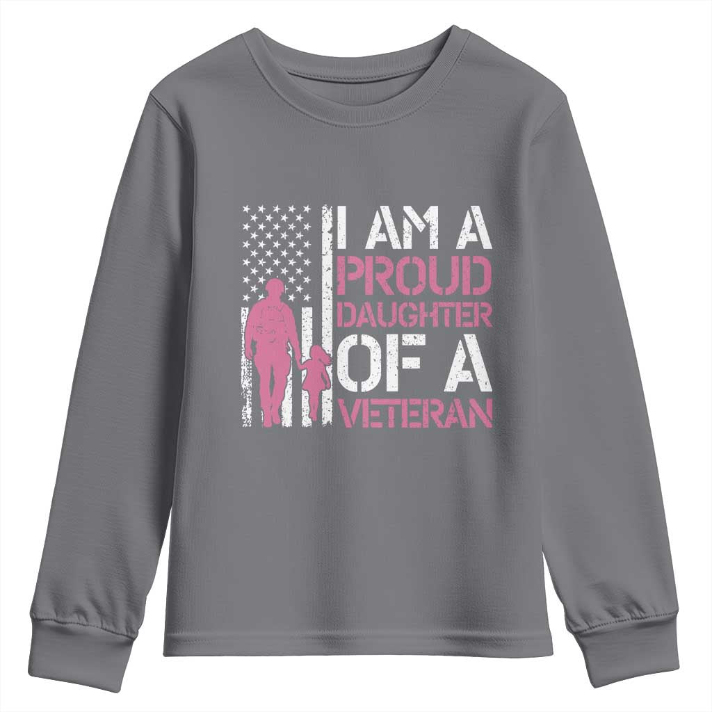Proud Daughter Veteran Nothing Scares Youth Sweatshirt Patriotic Military Family Support