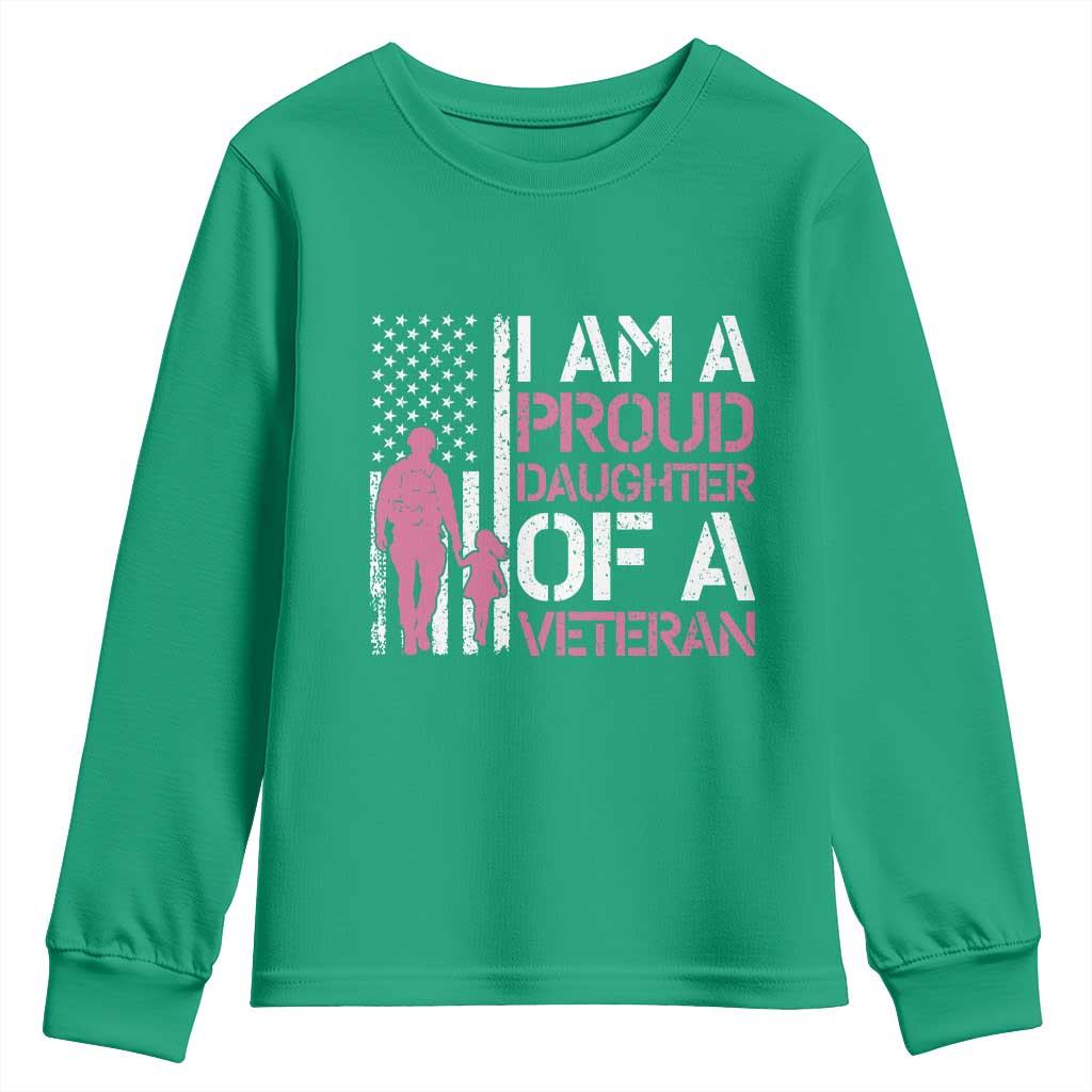 Proud Daughter Veteran Nothing Scares Youth Sweatshirt Patriotic Military Family Support
