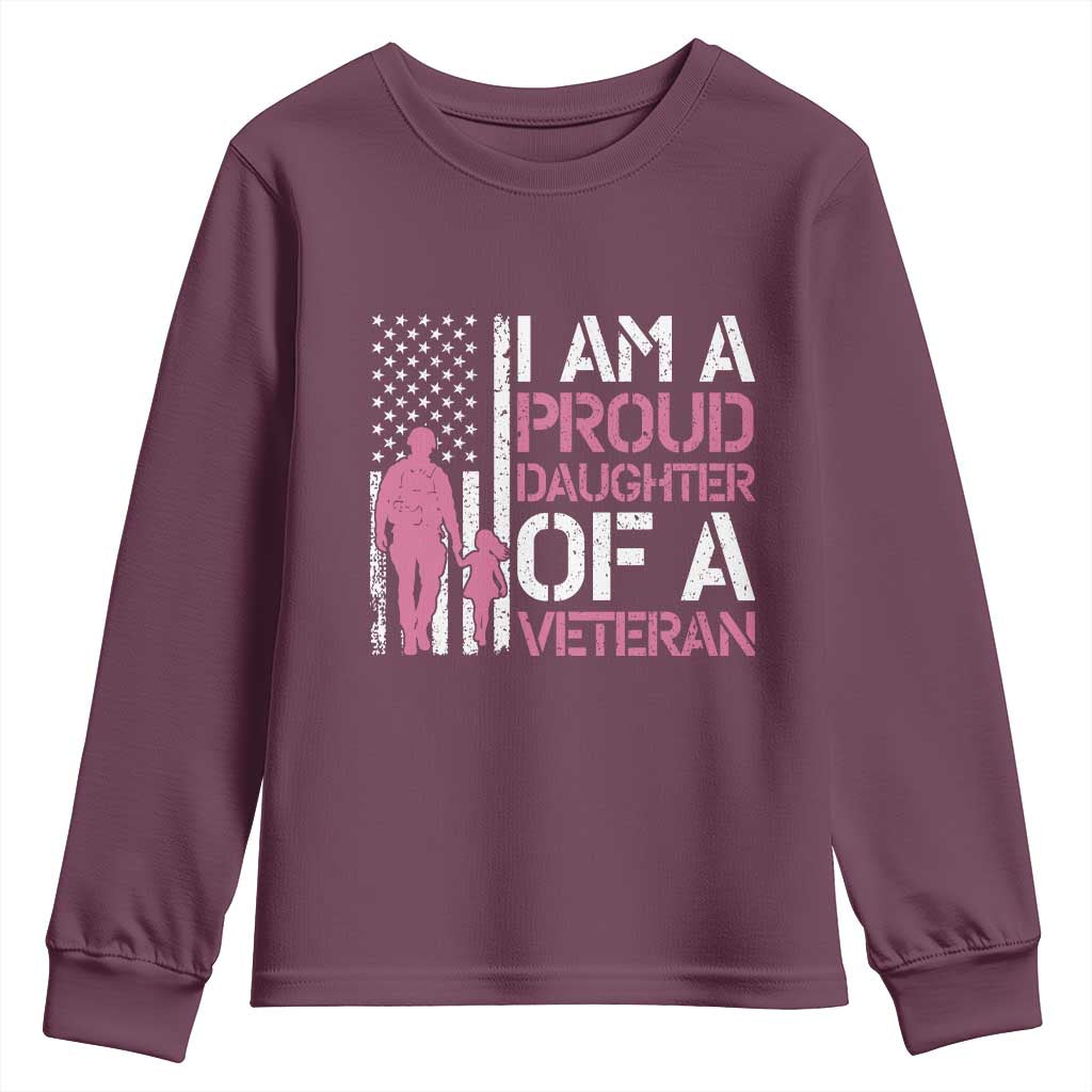 Proud Daughter Veteran Nothing Scares Youth Sweatshirt Patriotic Military Family Support
