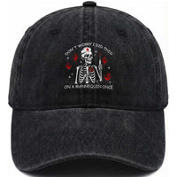 Funny Skeleton Nurse Washed Cotton Baseball Cap Do Not Worry I Did This On A Mannequin Once