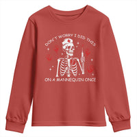 Funny Skeleton Nurse Youth Sweatshirt Do Not Worry I Did This On A Mannequin Once - Wonder Print Shop