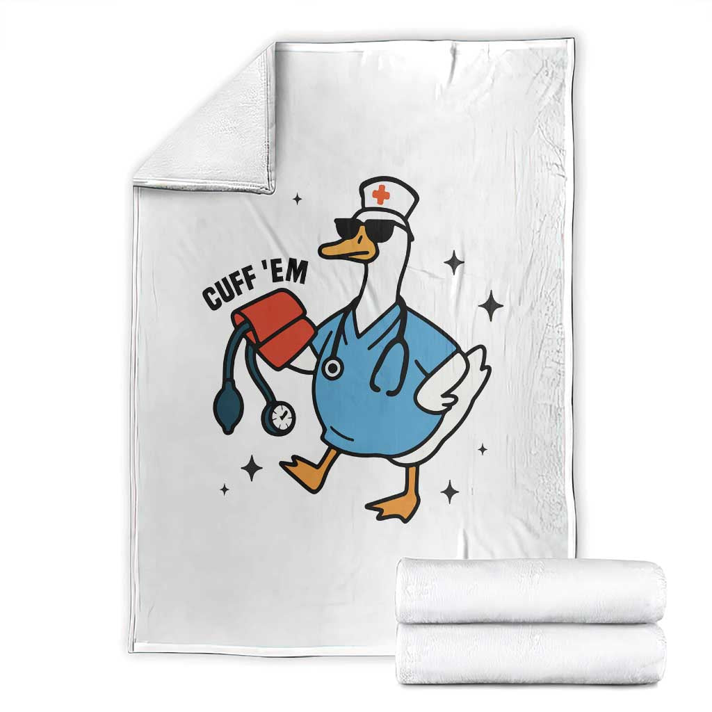 Funny Silly Goose ER Nurse Throw Blanket Cuff 'Em - Wonder Print Shop