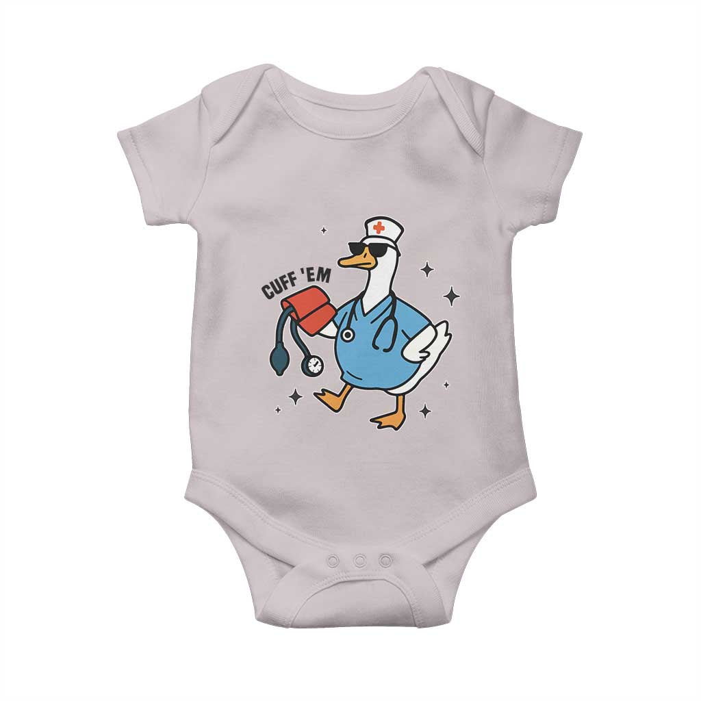 Funny Silly Goose ER Nurse Baby Onesie Cuff 'Em - Wonder Print Shop