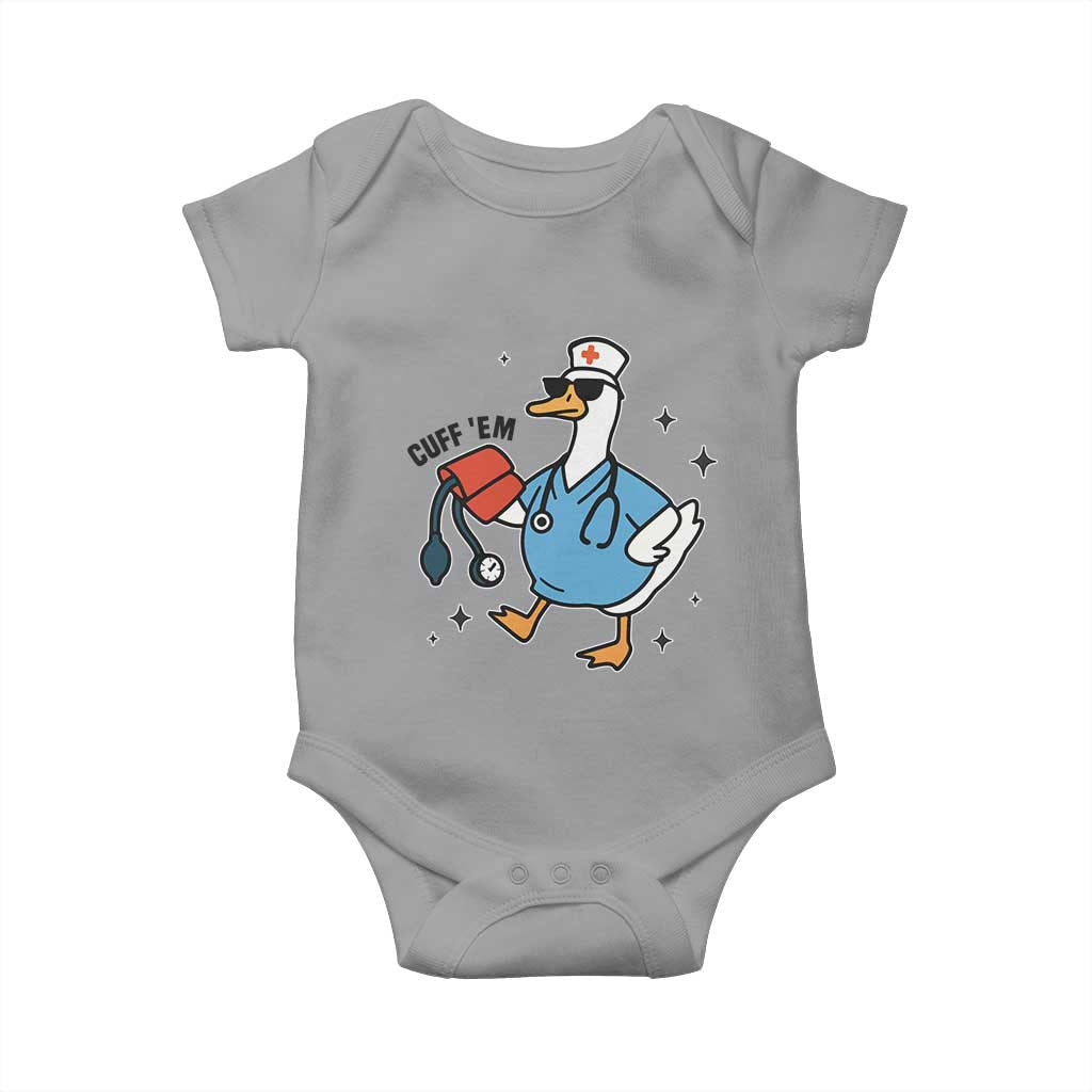 Funny Silly Goose ER Nurse Baby Onesie Cuff 'Em - Wonder Print Shop