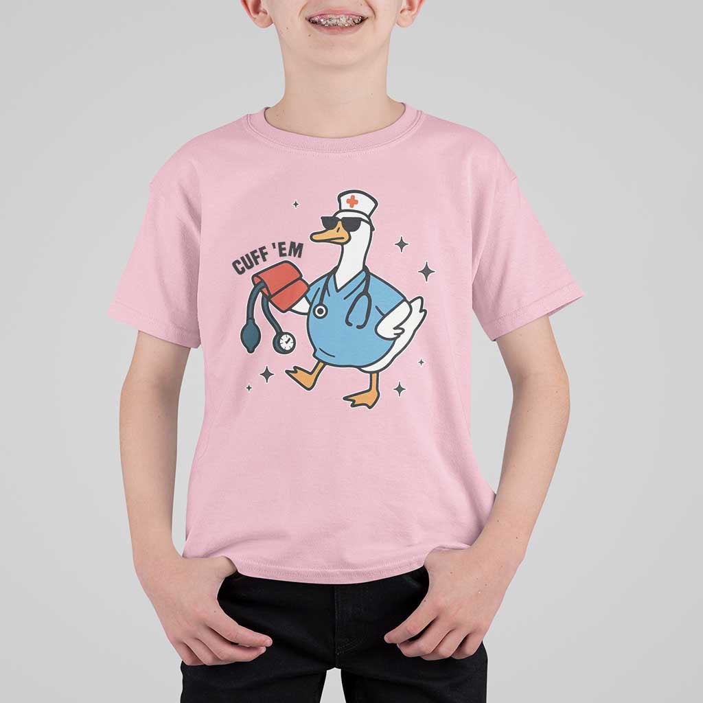 Funny Silly Goose ER Nurse T Shirt For Kid Cuff 'Em - Wonder Print Shop