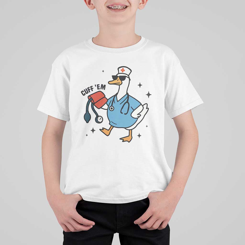 Funny Silly Goose ER Nurse T Shirt For Kid Cuff 'Em - Wonder Print Shop