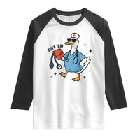 Funny Silly Goose ER Nurse Raglan Shirt Cuff 'Em - Wonder Print Shop