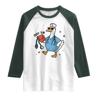 Funny Silly Goose ER Nurse Raglan Shirt Cuff 'Em - Wonder Print Shop