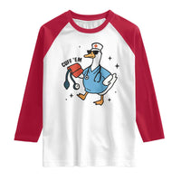 Funny Silly Goose ER Nurse Raglan Shirt Cuff 'Em - Wonder Print Shop