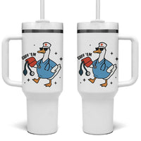 Funny Silly Goose ER Nurse Tumbler With Handle Cuff 'Em