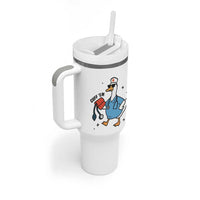 Funny Silly Goose ER Nurse Tumbler With Handle Cuff 'Em