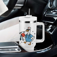 Funny Silly Goose ER Nurse Tumbler With Handle Cuff 'Em