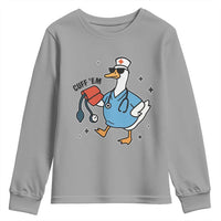 Funny Silly Goose ER Nurse Youth Sweatshirt Cuff 'Em - Wonder Print Shop