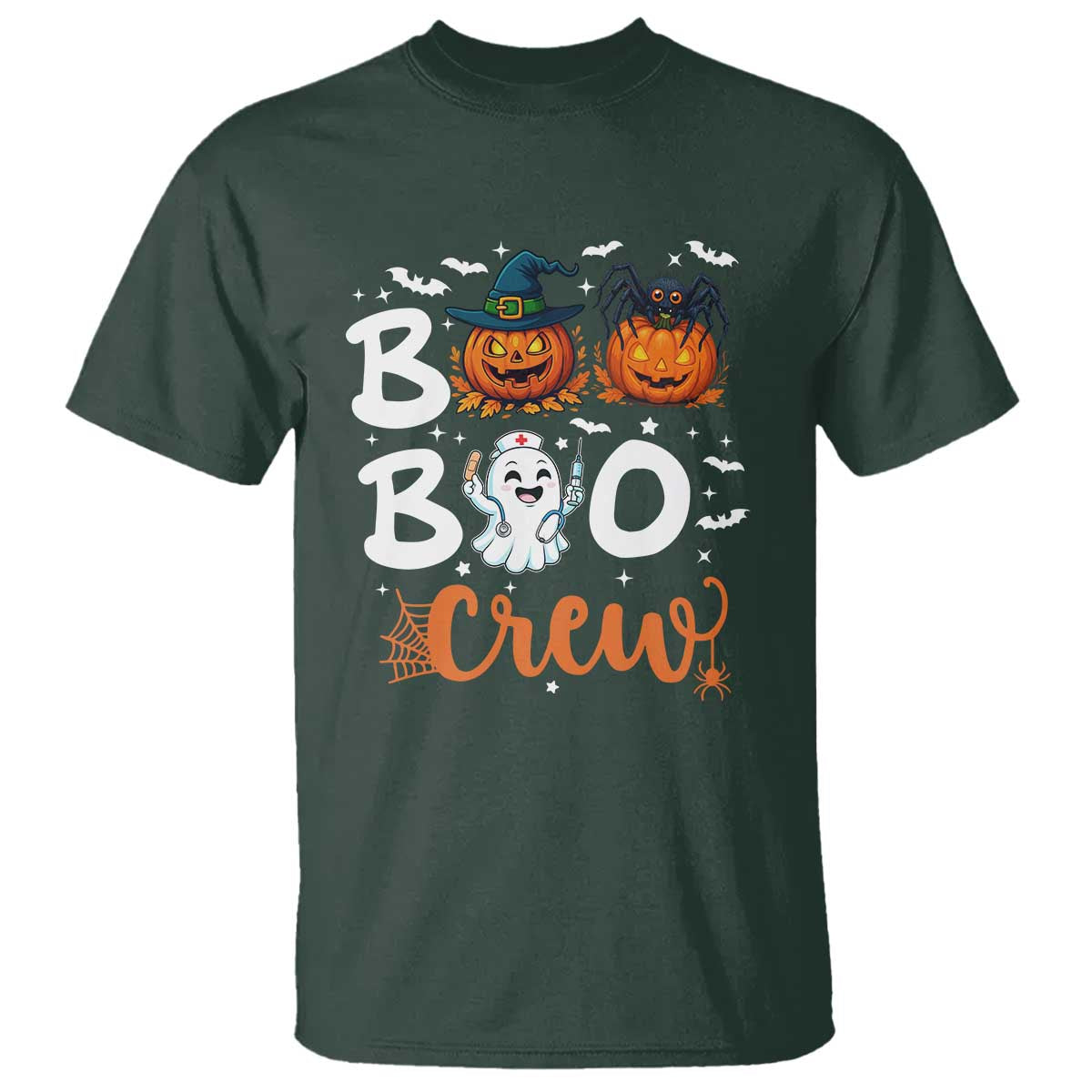 Boo Boo Crew Nurse Ghost Halloween T Shirt - Wonder Print Shop