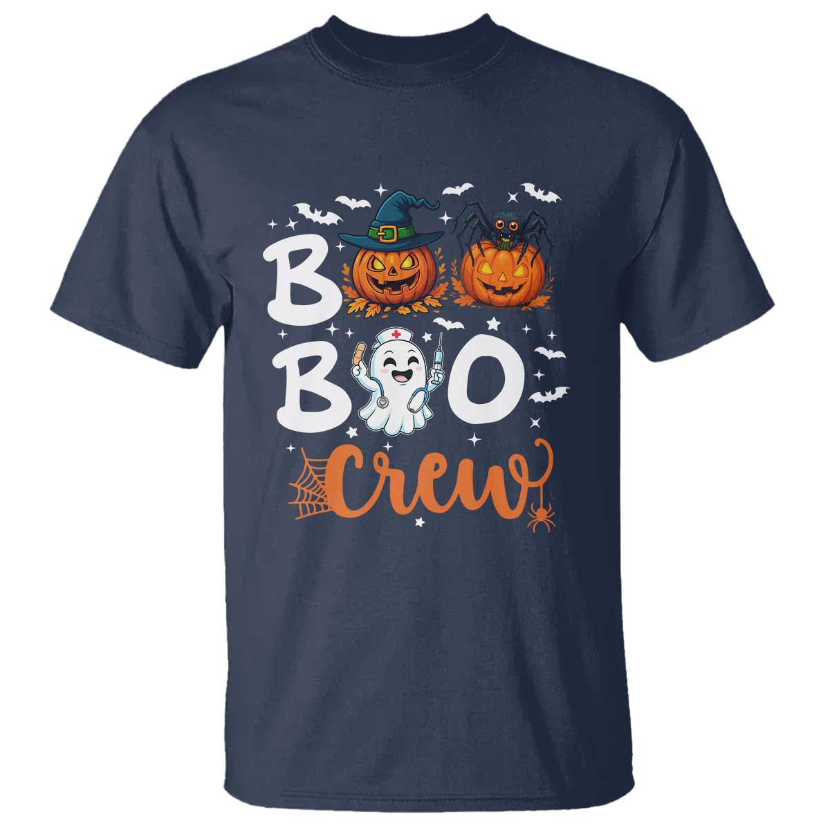Boo Boo Crew Nurse Ghost Halloween T Shirt - Wonder Print Shop