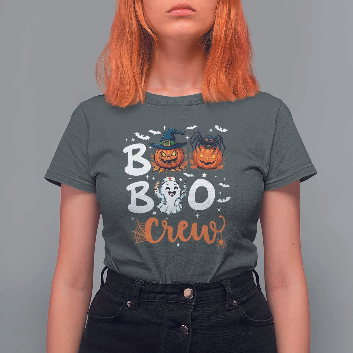 Boo Boo Crew Nurse Ghost Halloween T Shirt For Women - Wonder Print Shop