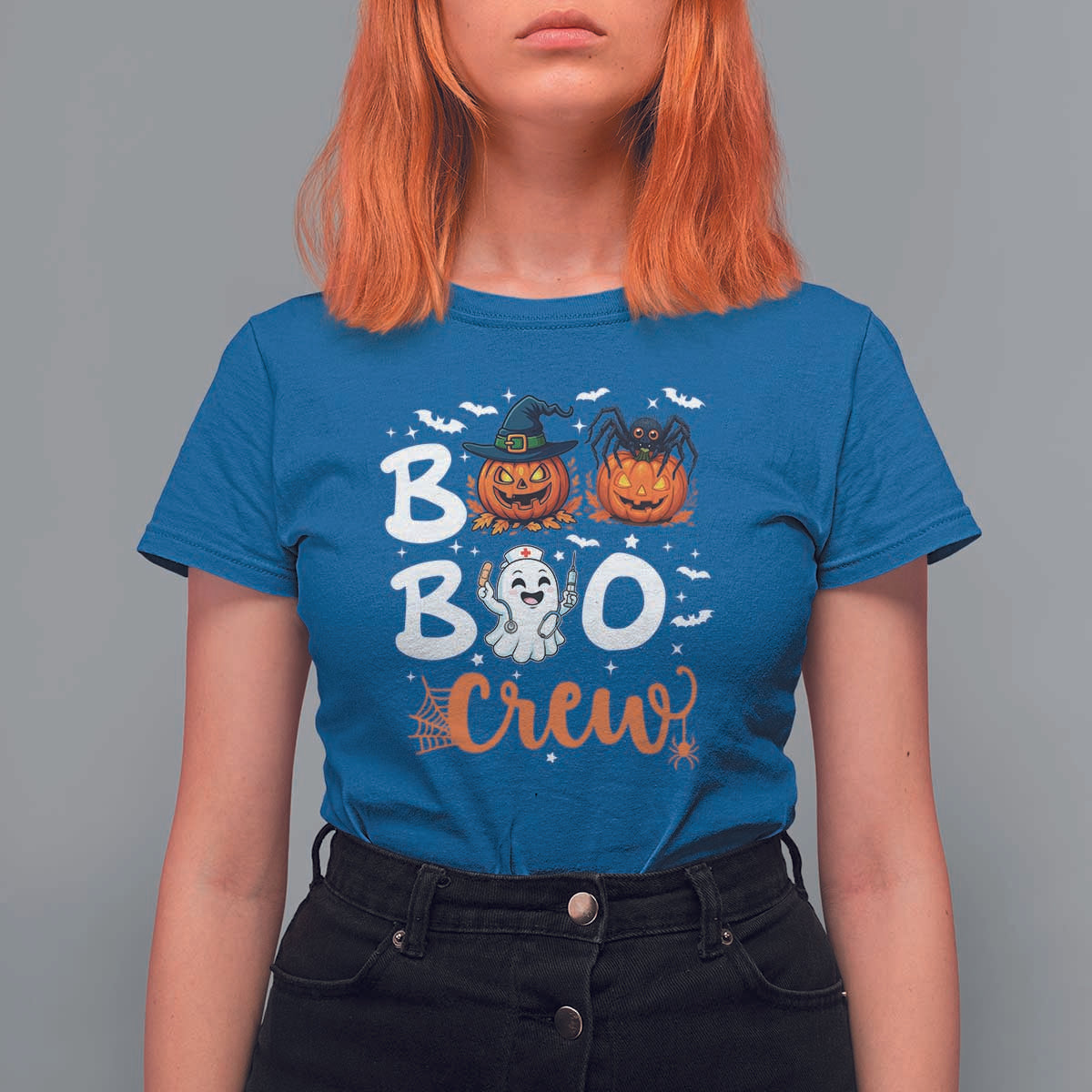 Boo Boo Crew Nurse Ghost Halloween T Shirt For Women - Wonder Print Shop