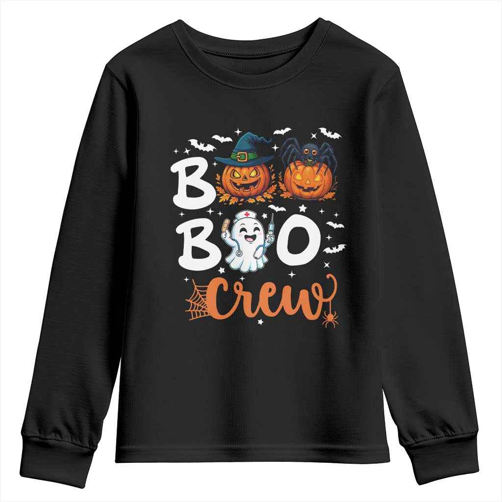 Boo Boo Crew Nurse Ghost Halloween Youth Sweatshirt - Wonder Print Shop