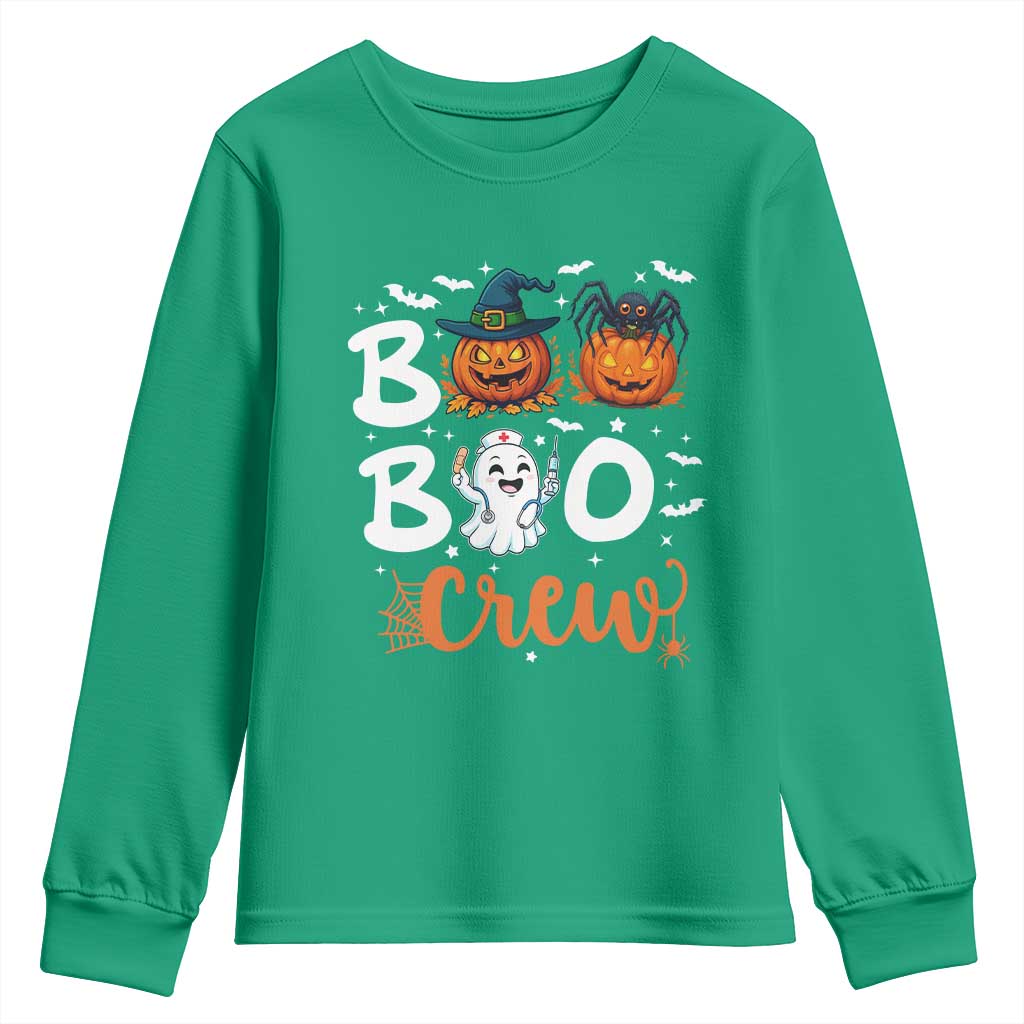 Boo Boo Crew Nurse Ghost Halloween Youth Sweatshirt - Wonder Print Shop