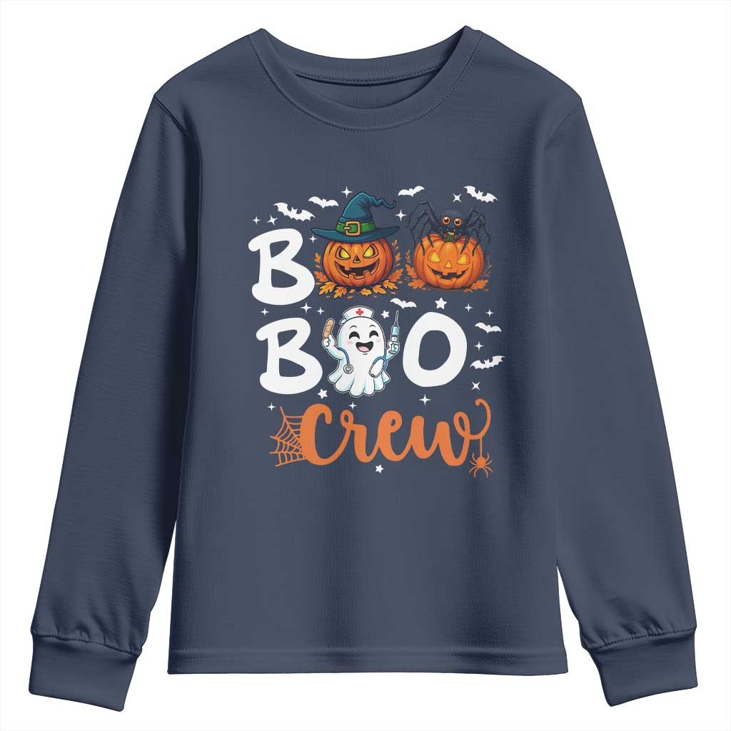 Boo Boo Crew Nurse Ghost Halloween Youth Sweatshirt - Wonder Print Shop