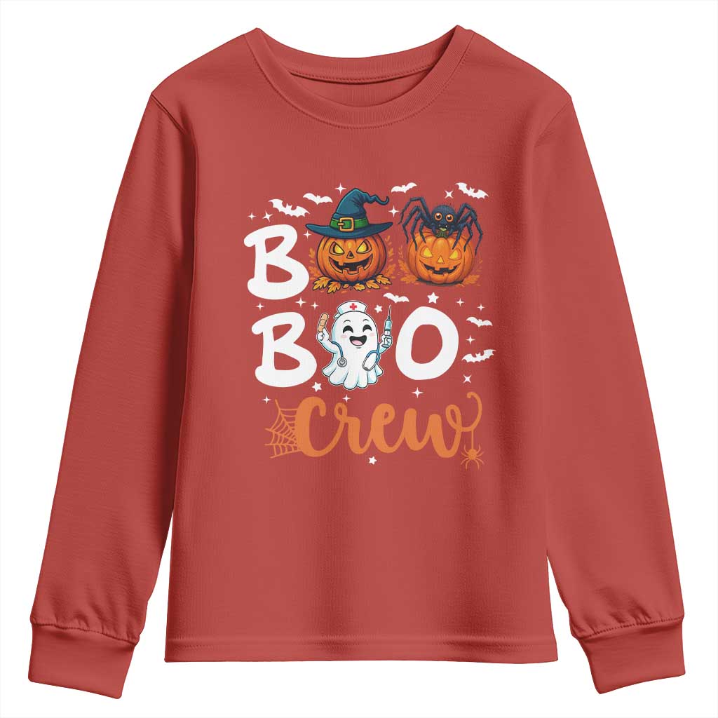 Boo Boo Crew Nurse Ghost Halloween Youth Sweatshirt - Wonder Print Shop