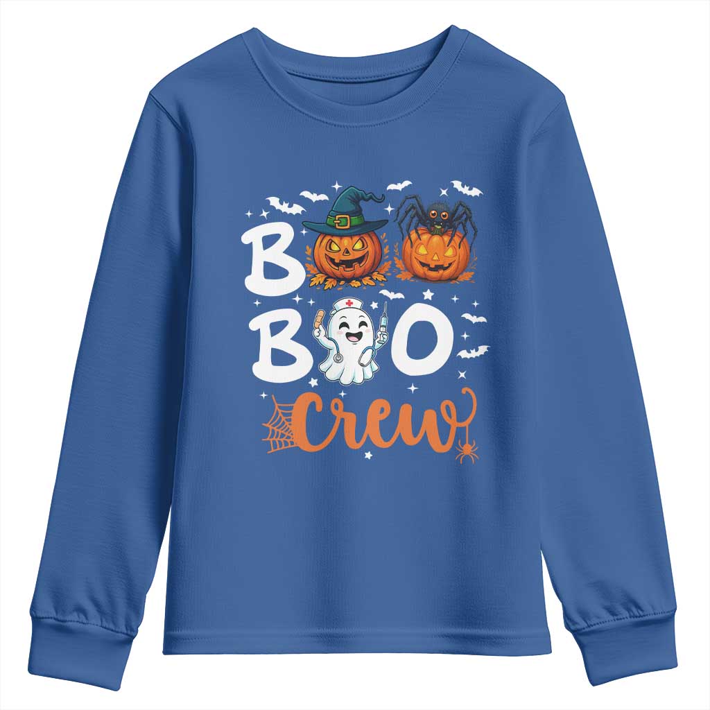Boo Boo Crew Nurse Ghost Halloween Youth Sweatshirt - Wonder Print Shop