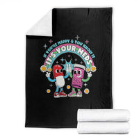 If You Are Happy And You Know It It Is Your Meds Throw Blanket Funny Pills Mental Health - Wonder Print Shop