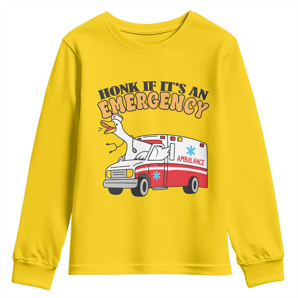 Registered Goose Nurse Youth Sweatshirt Honk If It Is An Emergency - Wonder Print Shop