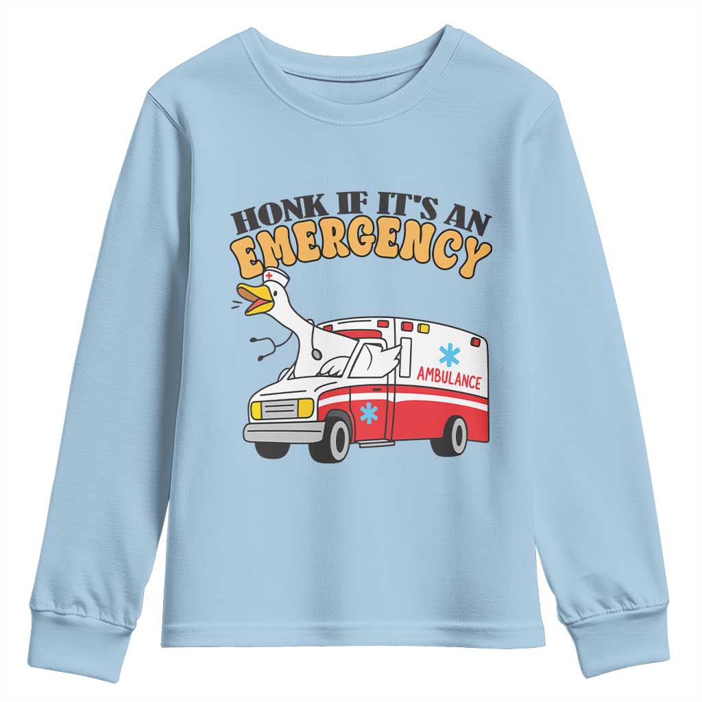 Registered Goose Nurse Youth Sweatshirt Honk If It Is An Emergency - Wonder Print Shop
