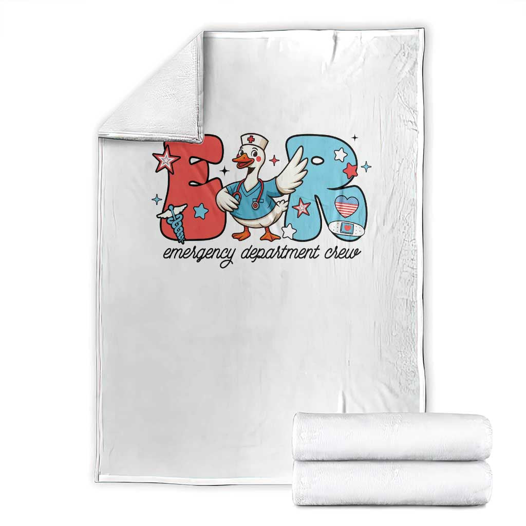 ER Nurse Silly Goose Throw Blanket Funny Emergency Department - Wonder Print Shop