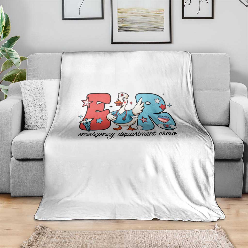 ER Nurse Silly Goose Throw Blanket Funny Emergency Department - Wonder Print Shop