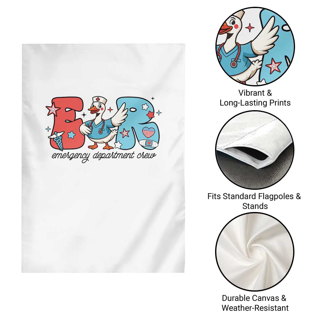 ER Nurse Silly Goose Garden Flag Funny Emergency Department - Wonder Print Shop