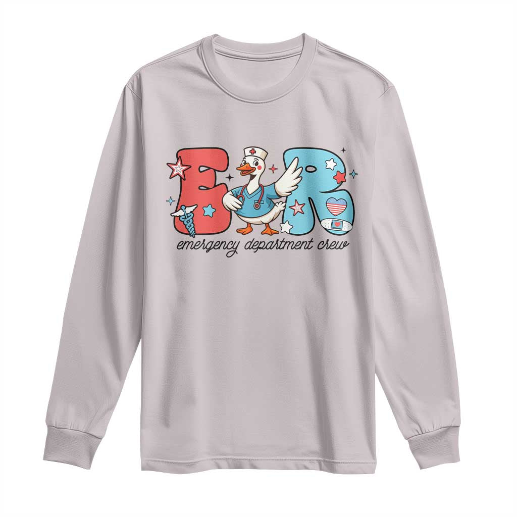 ER Nurse Silly Goose Long Sleeve Shirt Funny Emergency Department - Wonder Print Shop