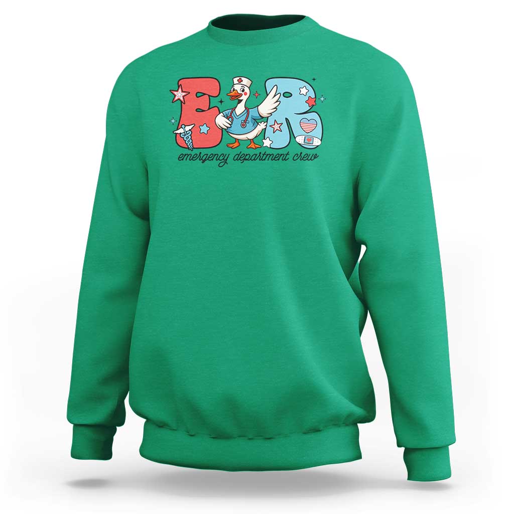 ER Nurse Silly Goose Sweatshirt Funny Emergency Department - Wonder Print Shop