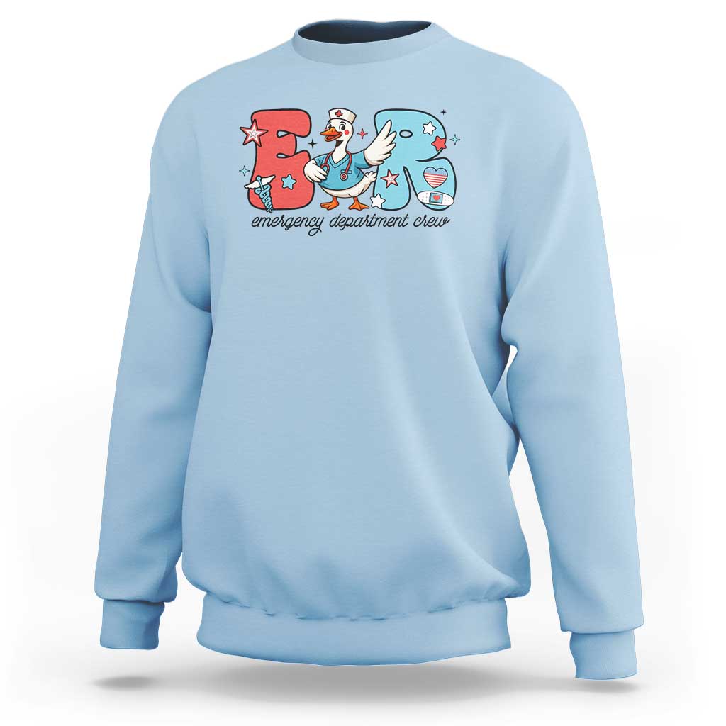 ER Nurse Silly Goose Sweatshirt Funny Emergency Department - Wonder Print Shop