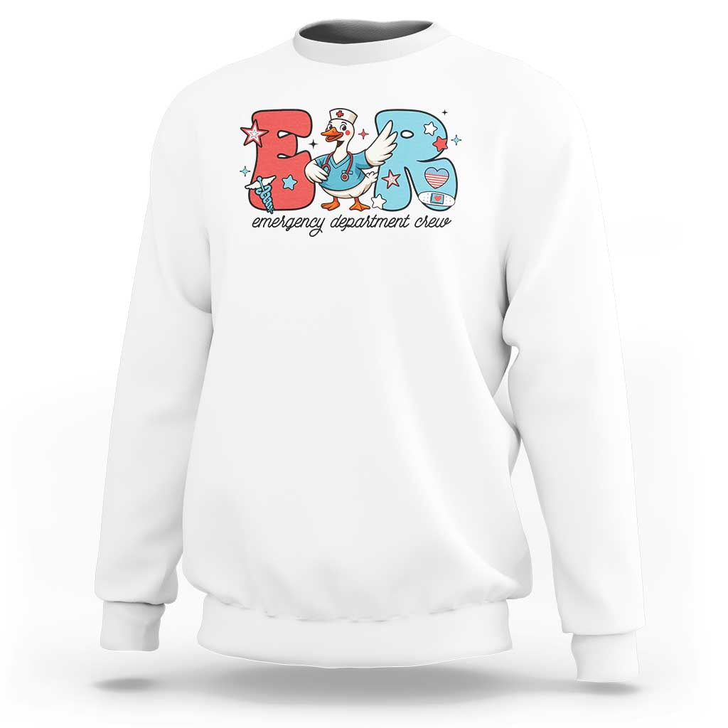 ER Nurse Silly Goose Sweatshirt Funny Emergency Department - Wonder Print Shop